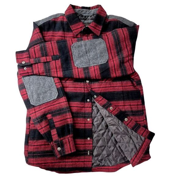 CQR Cotton Tactical Shirt-jack Red/Blk/Gry Plaid Snap Down Sz L NWOT - Picture 6 of 7